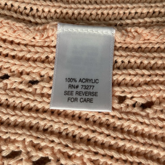 Sonoma Pastel Peach Pink Open Cardigan Sweater Size M - Picture 3 of 3